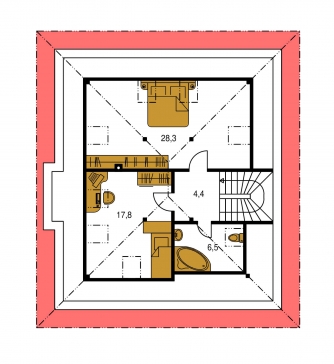 Mirror image | Floor plan of second floor - BUNGALOW 35